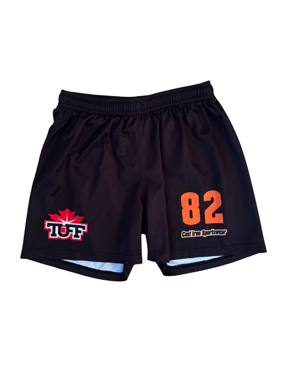 Cast Iron Other - Cast Iron Black Athletic Shorts with Orange 82 Accent